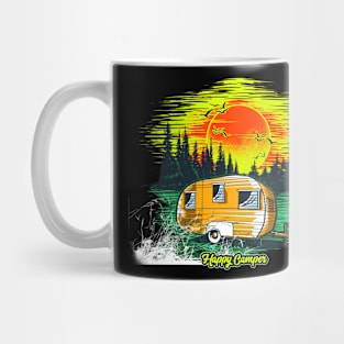 Happy Camper Rough Grunge Camping Trip Mug